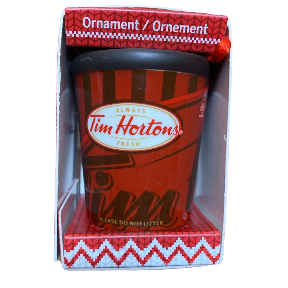 NWT Tim Hortons Timbits Coffee Cup Christmas Tree Ornament 2015 NIB